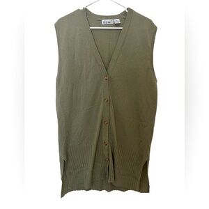 That’s me vintage knit cardigan vest button down green long